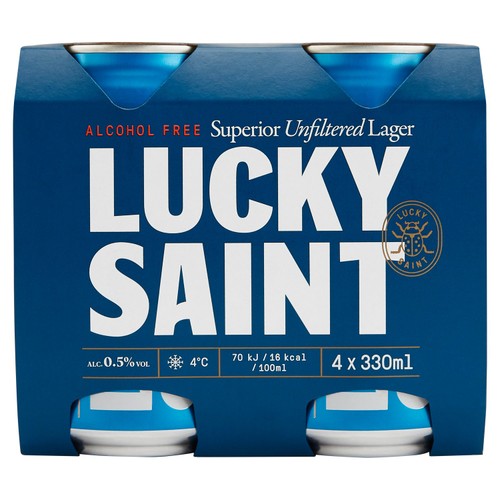 Lucky Saint Unfiltered Alcohol Free Lager Can