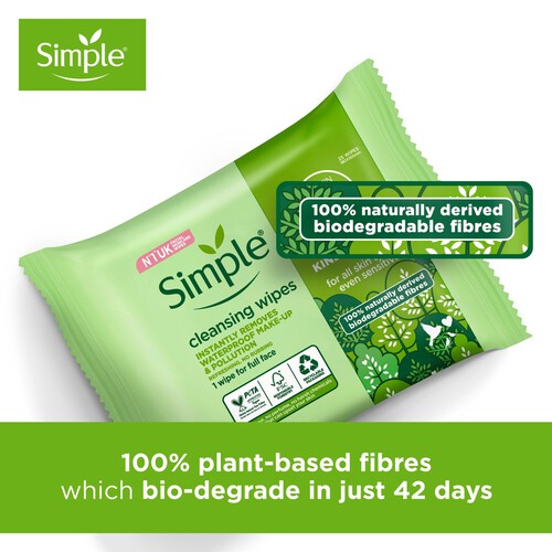 Simple Cleansing Face Wipes Biodegradable