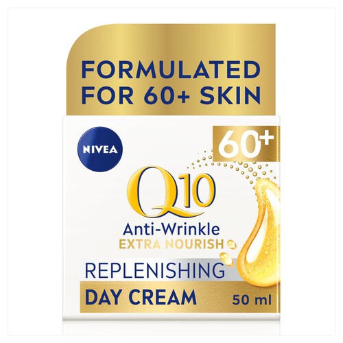 NIVEA Q10 Anti-Wrinkle Day Cream for 60+ Mature Skin SPF15 