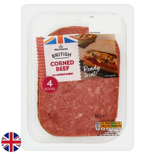 Morrisons British Corned Beef 4 Slices 100g