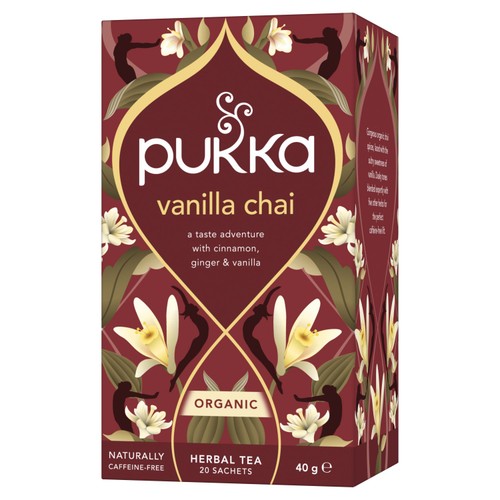 Pukka Vanilla Chai, Organic Herbal Tea with Cinnamon & Cardamom, 20 Sachets