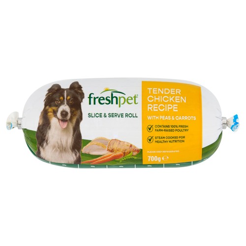 Freshpet Dog Roll Tender Chicken Recipe With Peas & Carrots 