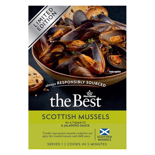 Morrisons The Best Scottish Mussels In Tomato & Jalapeno Sauce 500g