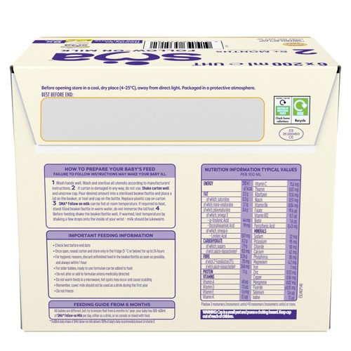 SMA Follow On Milk 6 Mth+ Ready To Feed Multipack 6x200ml
