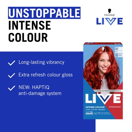 LIVE Intense Colour Permanent Hair Dye 035 Real Red