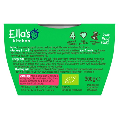 Ellas Kitchen Organic Pasta Bolognese Toddler Tray Meal 12+ Months
