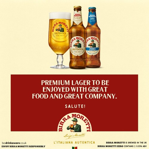 Birra Moretti Premium Lager Beer Can 4x440ml