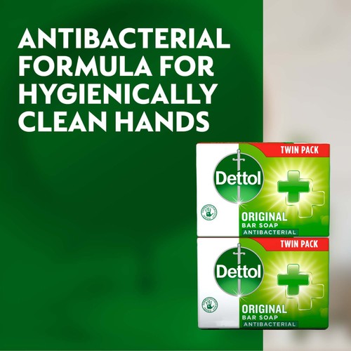 Dettol Original Antibacterial Hand Soap Bar 2 Pack