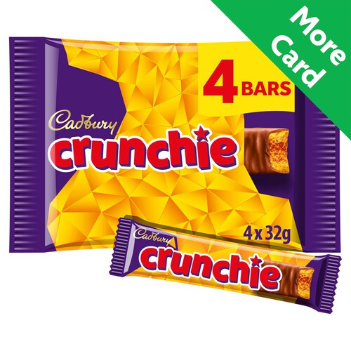 Cadbury Crunchie Chocolate Bar 4 Pack Multipack