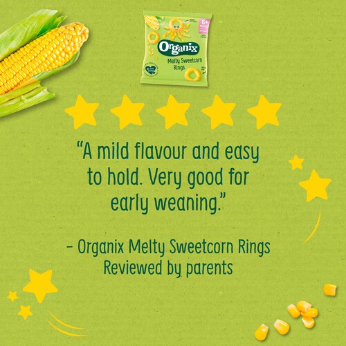 Organix Melty Sweetcorn Rings Organic Baby Finger Food Snack