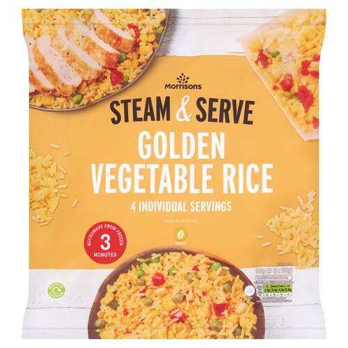 Morrisons 4 Steam & Serve Golden Vegetable Rice