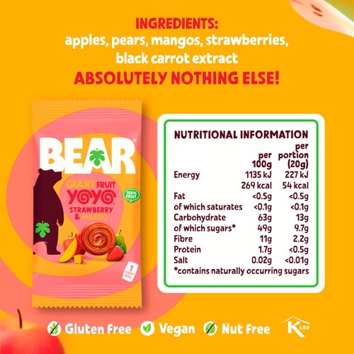 Bear Fruit Giant Strawberry & Mango Multipack