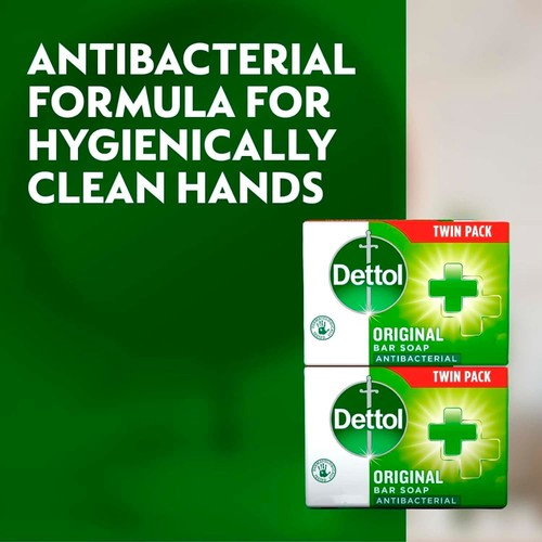 Dettol Original Antibacterial Hand Soap Bar 2 Pack