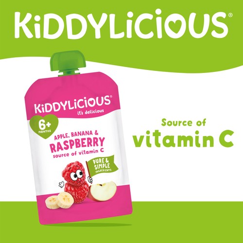 Kiddylicious Apple, Banana & Raspberry 100g