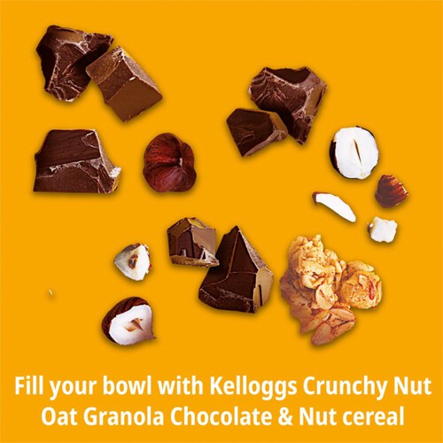 Kellogg's Crunchy Nut Glorious Oat Granola Cracking Hazelnuts & Chocolate