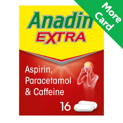 Anadin Extra Painkiller Asprin Paracetamol & Caffeine Caplets