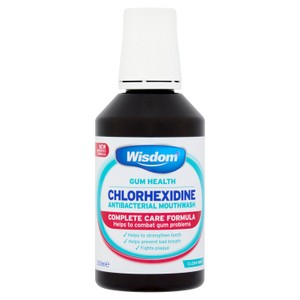 Wisdom Gum Health Chlorhexidine Antibacterial Mouthwash Clean Mint 300ml