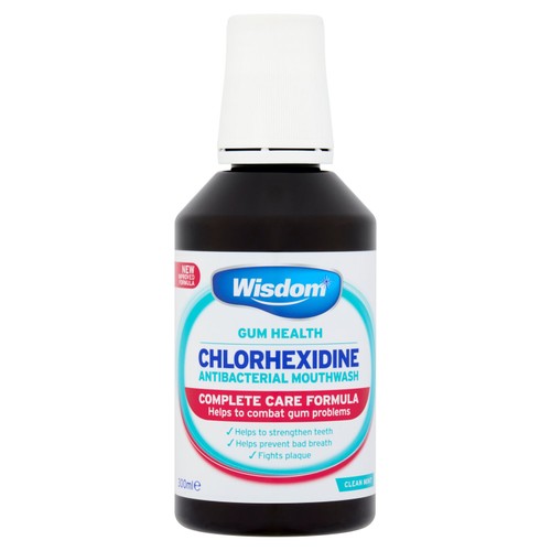 Wisdom Gum Health Chlorhexidine Mouthwash Mint Alcohol Free 300ml
