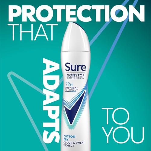 Sure Antiperspirant Deodorant Nonstop Protection Cotton Dry 250ml