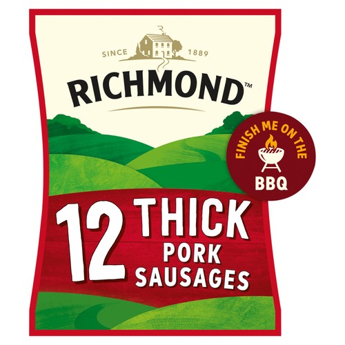 Richmond 12 Thick Pork Sausages 615g