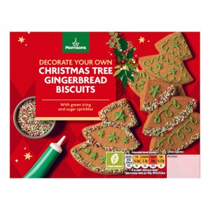 Morrisons Decorate Your Own Christmas Tree Gingerbread Biscuits  Kit 4 Pack