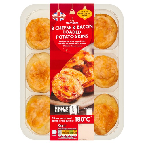 Morrisons 8 Cheese & Bacon Loaded Potato Skins