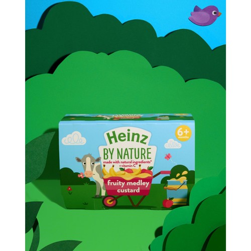 Heinz By Nature Fruity Medley Custard Baby Food Dessert Pots 6+ Months