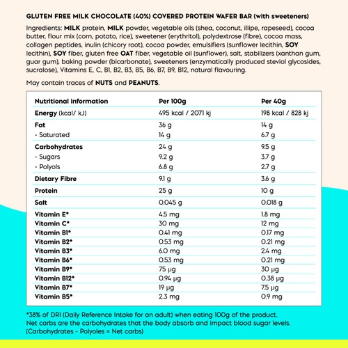 Nick's Chocolate Protein Wafer 40g