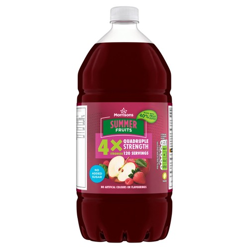 Morrisons summer fruits quadruple strength squash