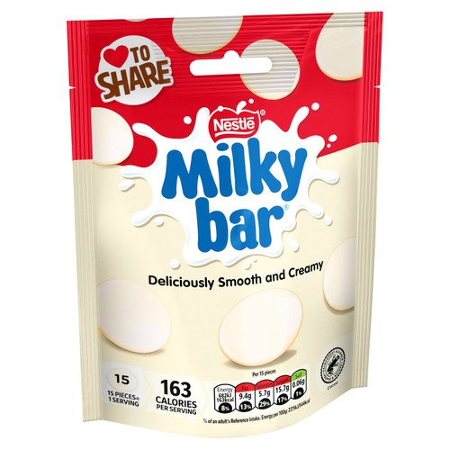 Milkybar White Chocolate Giant Buttons Sharing Pouch