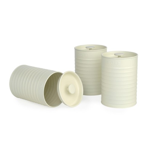Russell Hobbs Ribbed 3pc Canister Set Cream