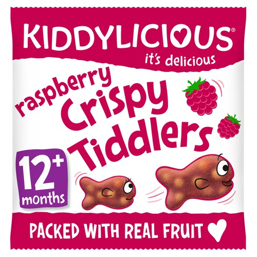 Kiddylicious Raspberry Crispy Tiddlers Baby Snacks 