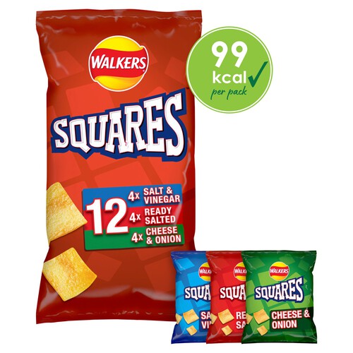 Walkers Squares Variety Multipack Snacks Crisps