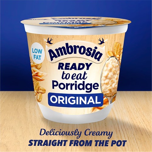 Ambrosia Ready to Eat Porridge Oat Cereal Pot Original   210g