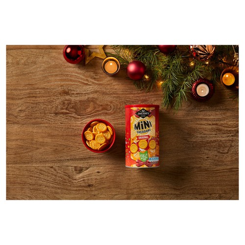 Jacob's Mini Cheddars Original Cheese Baked Snacks Christmas Tub 