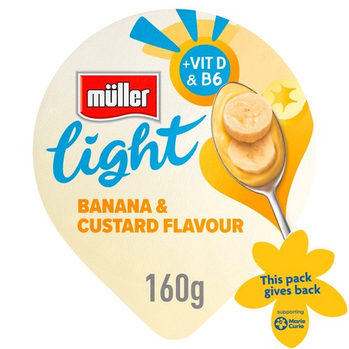 Muller Light Banana And Custard Fat Free Yogurt 160g