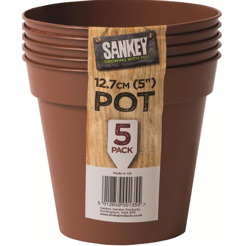 Ward 12.7Cm Plastic Plant Pot Terracotta 5Pk