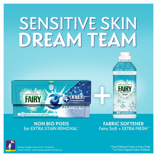 Fairy Non Bio Platinum + Stain Removal For Sensitive Skin Washing Capsules