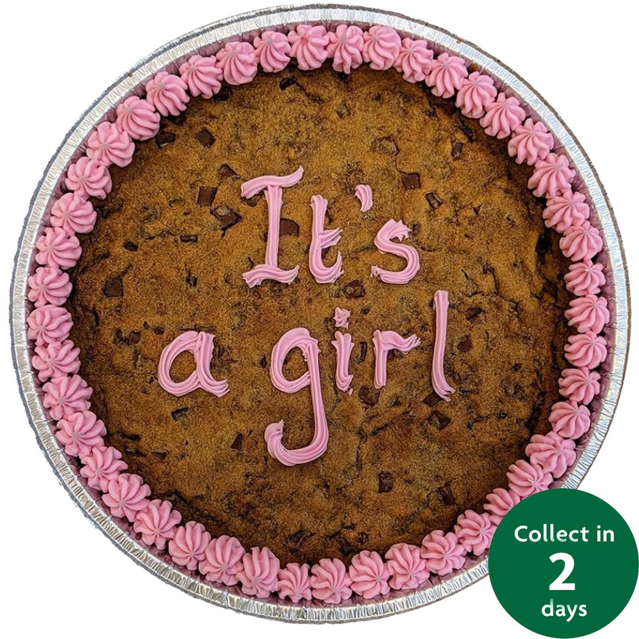 Giant 10" Chocolate Cookie It's a girl (Serves 10) FTO