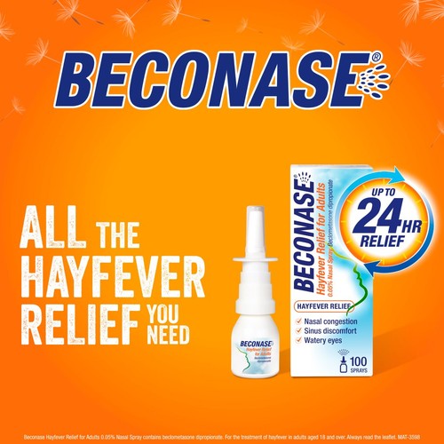 Beconase Hayfever Relief Nasal Spray - Non-drowsy - 100 Sprays