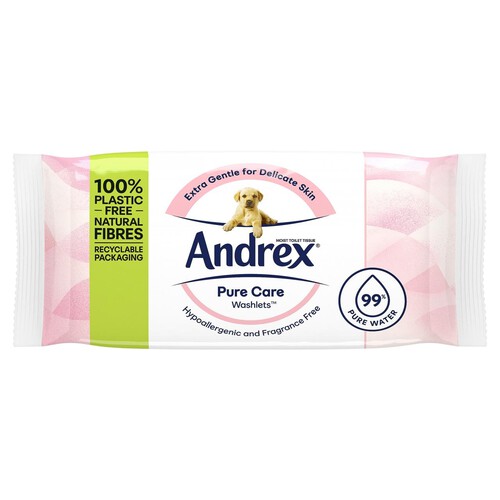 Andrex Pure Care Washlets Flushable Toilet Wipes 