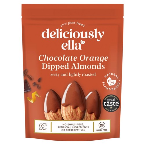 Deliciously Ella Chocolate Orange Dipped Almond Share Snack Bag 75g