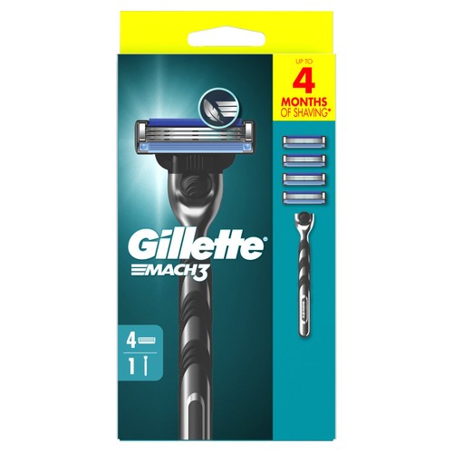 Gillette mach 3 starter kit handle 4 blades