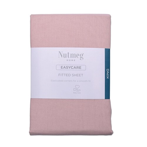 Nutmeg Easycare Pink Fitted Sheet King