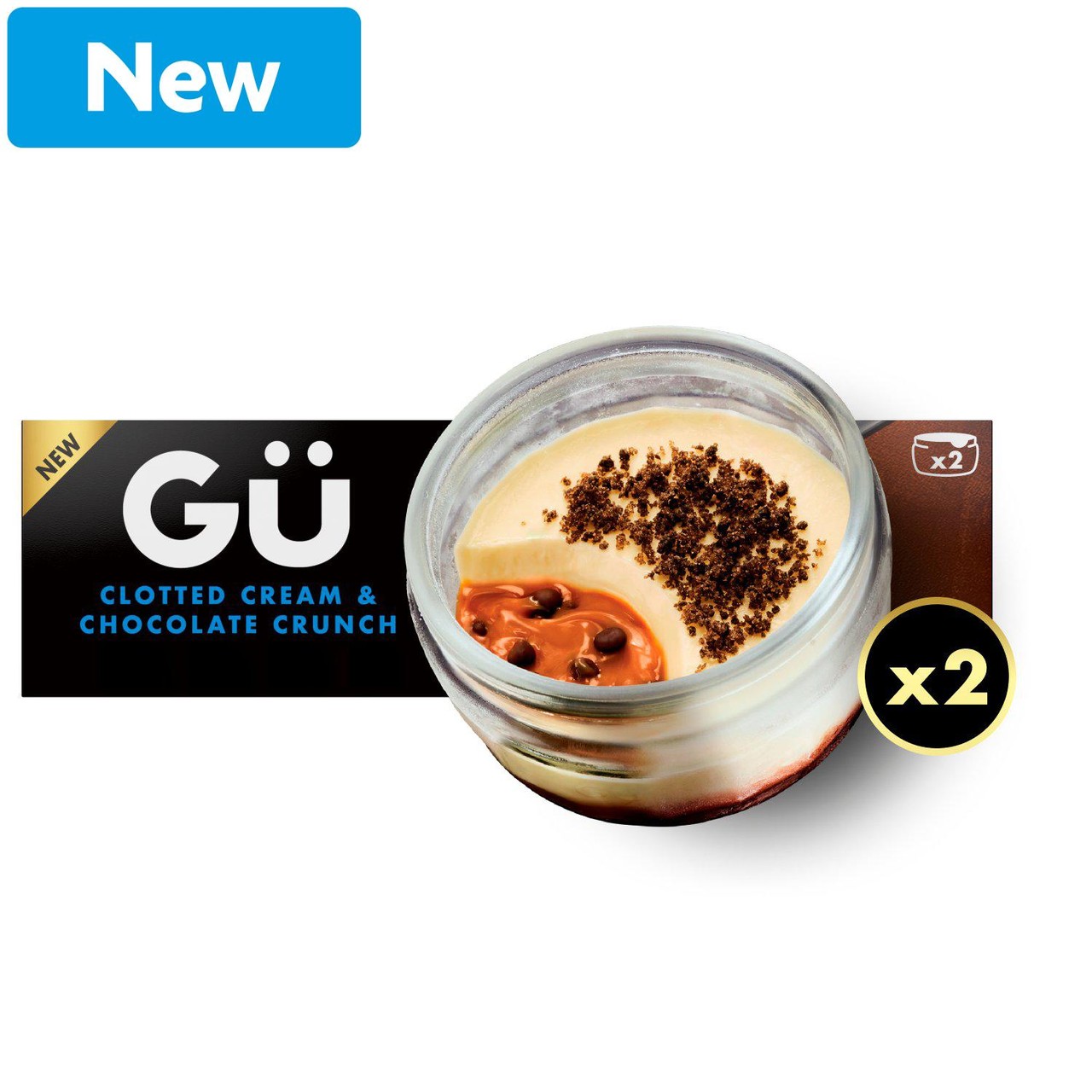 Gu Clotted Cream & Chocolate Crunch A Layered Frozen Dessert 2x80g