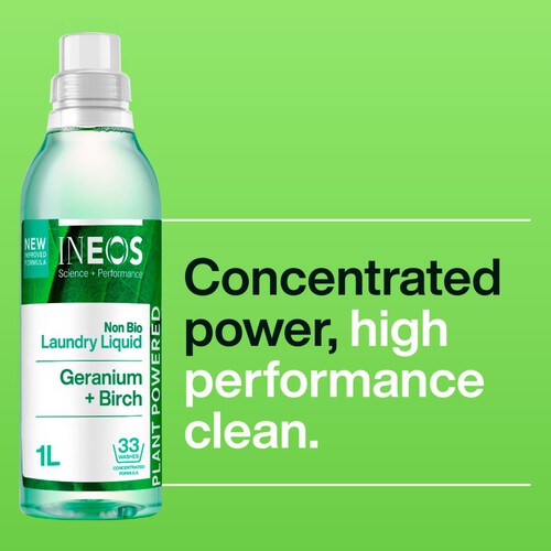 INEOS Non Bio Laundry 33 Washes Liquid Detergent Geranium + Birch