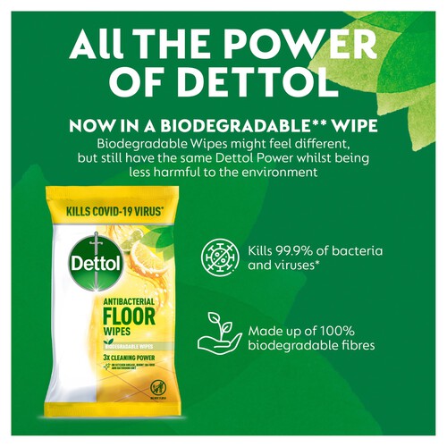 Dettol Floor Wipes Lemon & Lime Extra Large Wipes