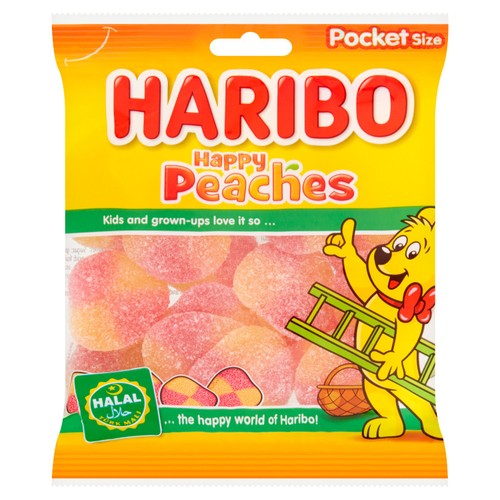 Haribo Happy Peaches Halal Jelly Sweets Sharing Bag