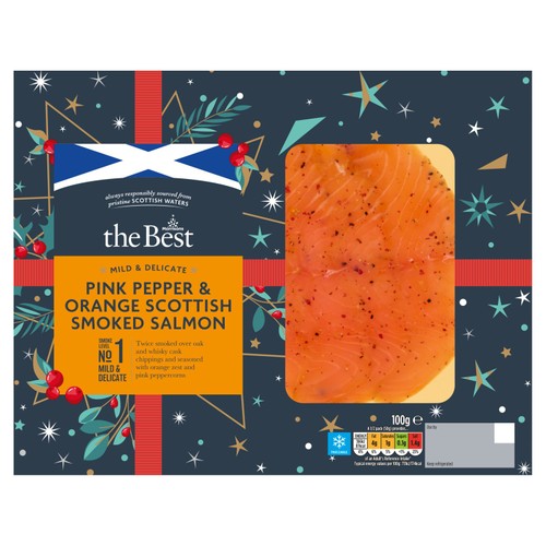 Morrisons The Best Pink Pepper & Orange Scottish Smoked Salmon  100g