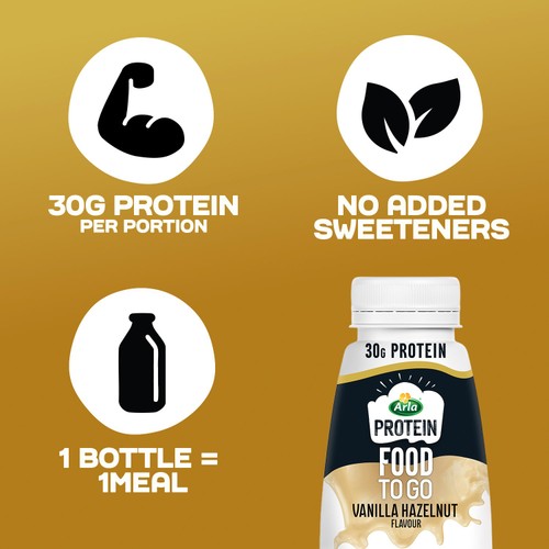 Arla Protein Food To Go Vanilla Hazelnut Meal Replacement Shake 500ml